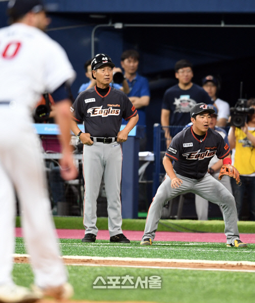 [SS포토]올스타전 정근우, 김성근 감독님은 제가 지켜드릴게요!
