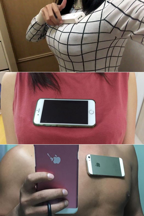 일본서 유행 중인 스마트폰 글래머 인증샷 '타와와 챌린지'