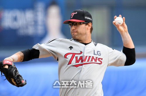 [SS포토]LG 선발 허프, \'반드시 이겨야 한다!\'
