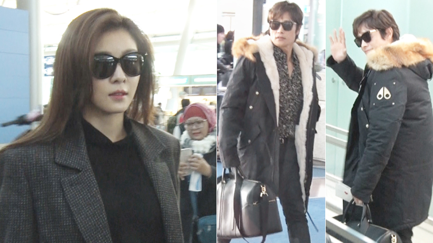 [SS쇼캠] 하지원-이병헌, 공항에서도 카리스마가 철철~ ('마마' 출국 현장)