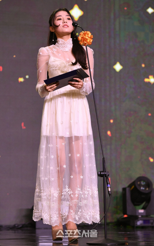 [SS포토] 배우 정다빈, 시스루 드레스로 시선집중!