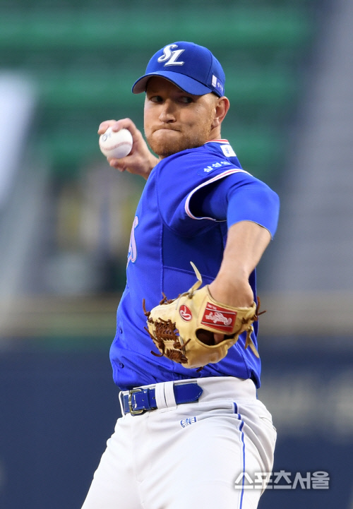 [SS포토]삼성 페트릭, 오늘은 첫 승을!