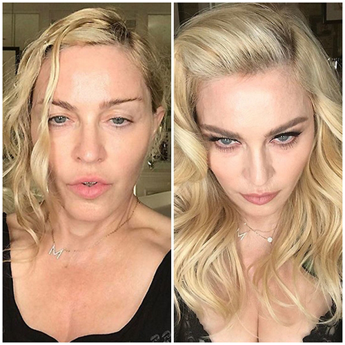 마돈나, 충격적인 메이크업 전후 인증샷 공개