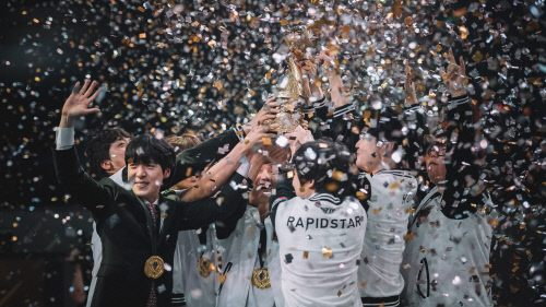 MSI 2017 우승을 기뻐하는 SK 텔레콤 T1