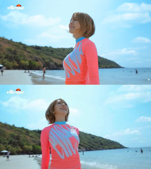 초아, 클래스가 남다른 래시가드 자태…'넘치는 볼륨감'