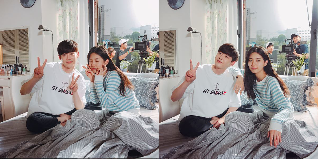 [★SNS] "깜찍한 브이" 이종석-수지, '당잠사' 촬영 인증샷