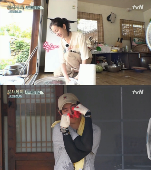 '삼시세끼' 한지민, 이서진 요청에 인간 주크박스로 변신