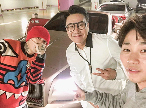 "미우새 출연했어요"…도끼, 슈퍼카 앞에서 이상민-딘딘과 찰칵