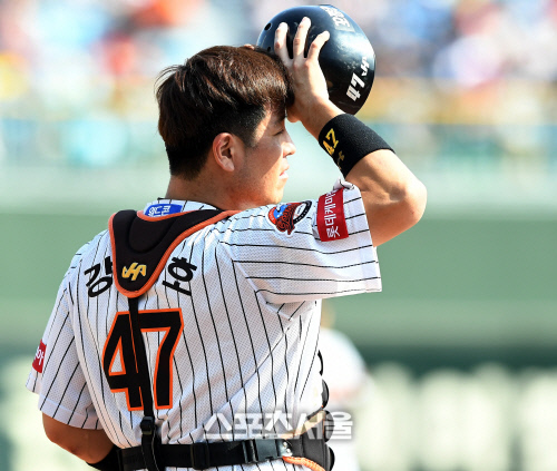 [SS포토] 강민호, 1차전의 수모를 씻겠다!