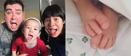 두 아이 아빠 된 샘 해밍턴, 윌리엄 동생 벤츄리 발 공개 "왕발이네"