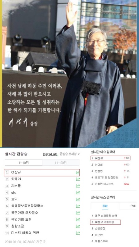 여상규 자유한국당 의원, "웃기고 있네" 발언으로 실검 1위