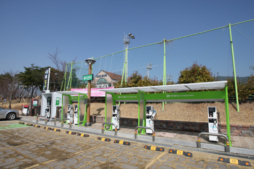 렛츠런파크 부산경남에 설치된 전기차 충전소