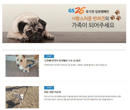 GS25 유기견 입양 캠페인