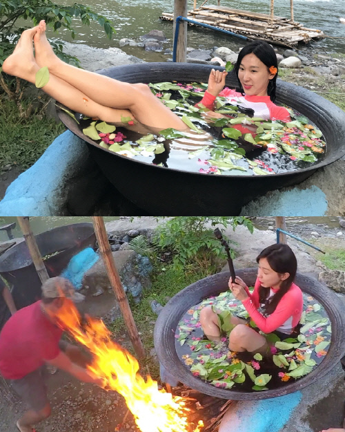 이지혜 시선강탈! 불붙은 가마솥에 입수한채 각선미 자랑