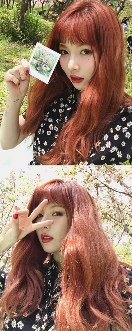 [★SNS] "빨간 머리도 찰떡" 현아, 인형 비주얼의 정석