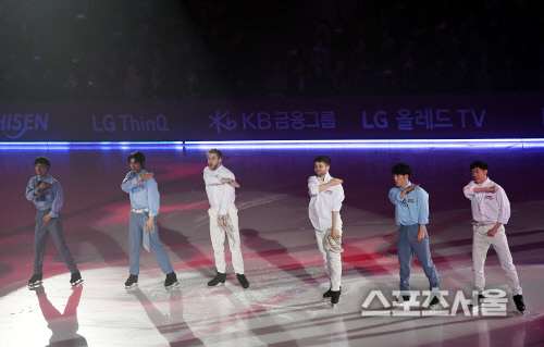 [포토] 차준환과 피겨 스타들, 방탄소년단 뺨치는 댄스 본능~!