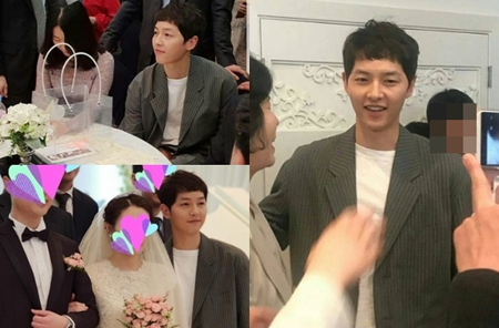 "송혜교는 어디에?"…송중기, 절친 결혼식장서 근황 포착