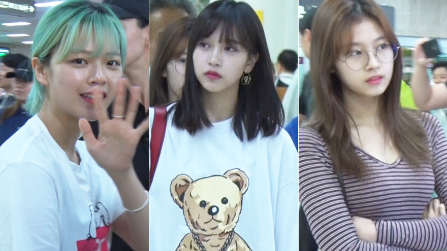 [SS쇼캠] 트와이스(TWICE) 정연-미나-사나, 공항 밝힌 청초한 미모