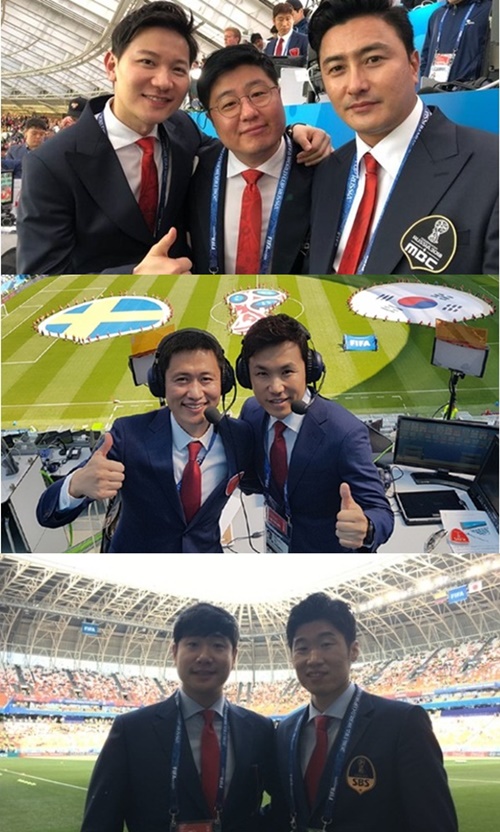 [SS핫클릭]외나무 다리서 만난 안정환 이영표 박지성, 해설 스타일은?