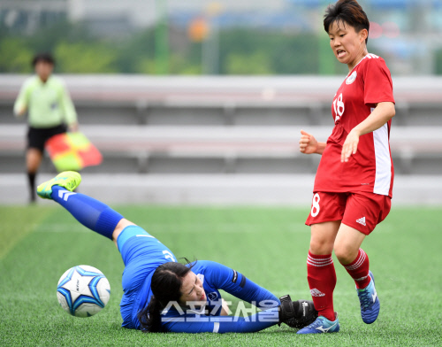 [포토] 이지현 '골키퍼까지 피했지만' (여왕기)