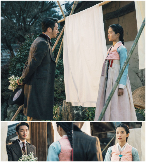 '미스터 션샤인' 김태리-변요한, 이불 사이 보일락 말락 애틋한 만남