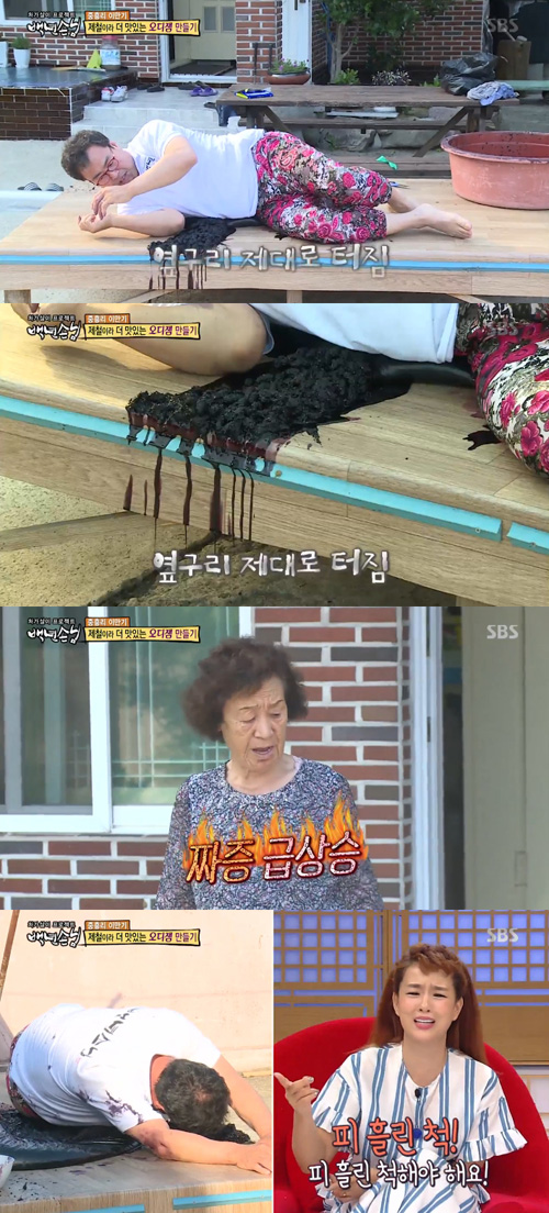 "역시 파괴王"...'백년손님' 이만기, 이번엔 비닐 속 오디 터뜨려