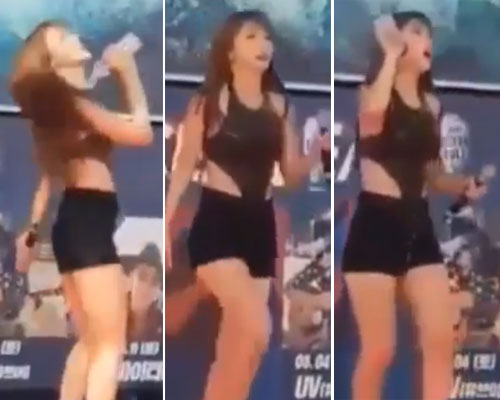 [★SNS] '트로트 여신' 홍진영, 무대 중 섹시한 돌발행동