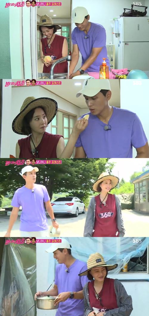 '불타는 청춘' 강경헌, 구본승에게 복숭아 먹여 줬다 '달달'