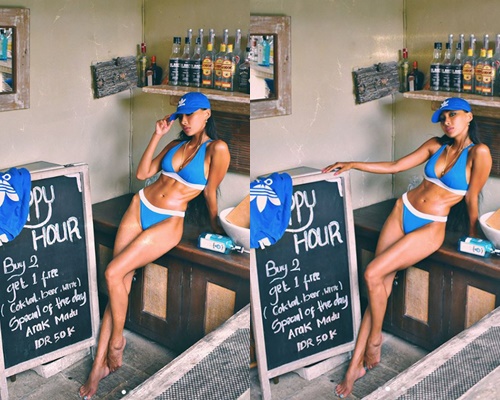 "보고도 안 믿기는 복근" 문가비, 아찔한 비키니 자태 