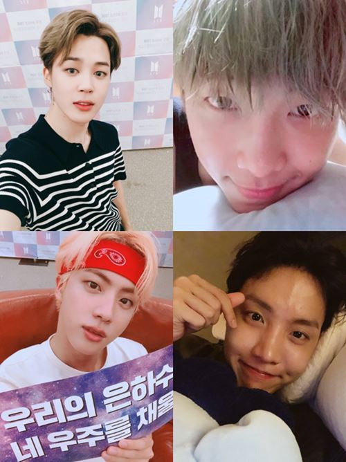 [★SNS]방탄소년단 지민·RM·진·제이홉, 콘서트 인증샷 "아미 사랑"