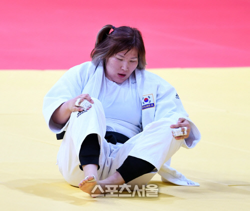[포토] 유도 78kg 이상급 김민정, 결승서 패배 '은메달'