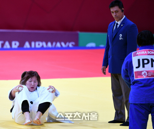 [포토] 유도 78kg 이상급 김민정, 아쉬운 패배로 '은메달'
