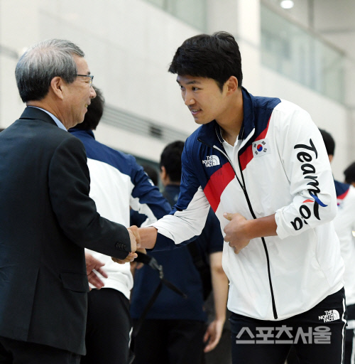 [포토] 박해민, 금메달 갖고 왔습니다~!