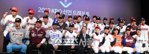 [포토] KBO 신인 드래프트 지명 선수들 \'화이팅!\'