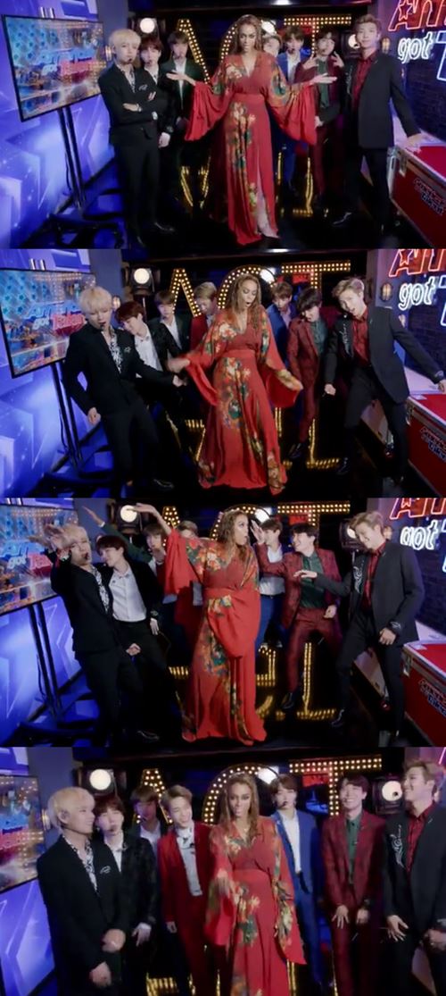 '아갓탤' 타이라 뱅크스X하이디 클룸, 방탄소년단과 인증샷 [★SNS]