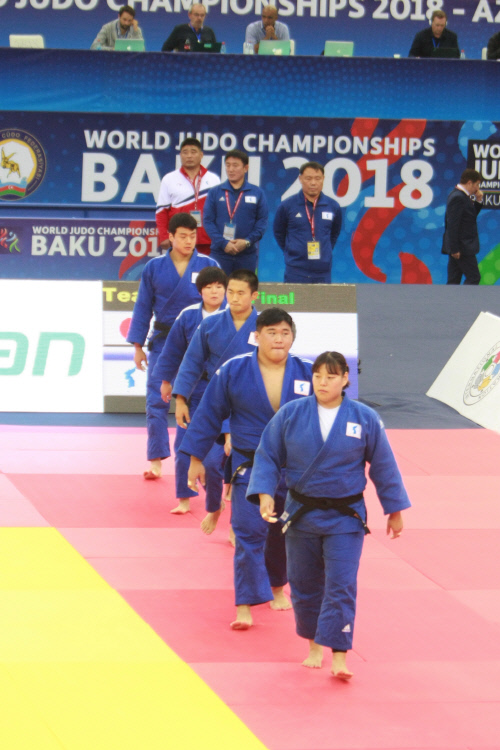 남북 유도 단일팀, 세계선수권 단체전 동메달 획득