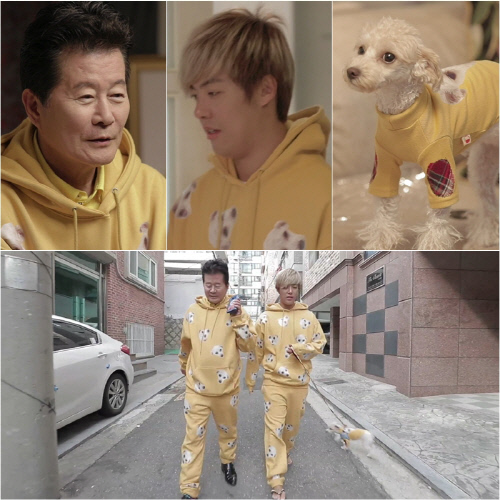 '한집살림' 태진아-강남, 100미터 밖에서도 시선강탈하는 '패밀리룩' 포착