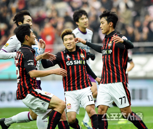[포토] FC서울 윤주태-하대성, 골 합작의 기쁨!