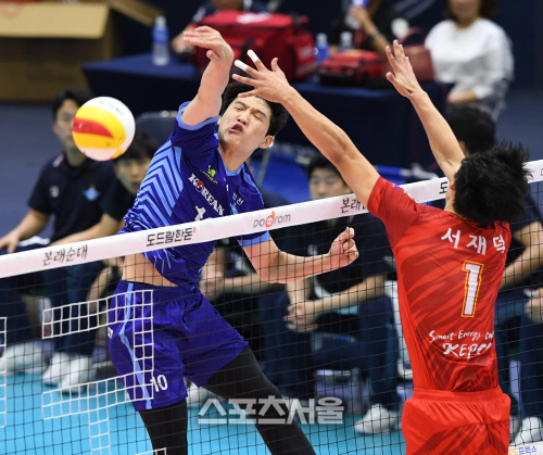 [포토] 대한항공 정지석, 이건 들어갔어~!