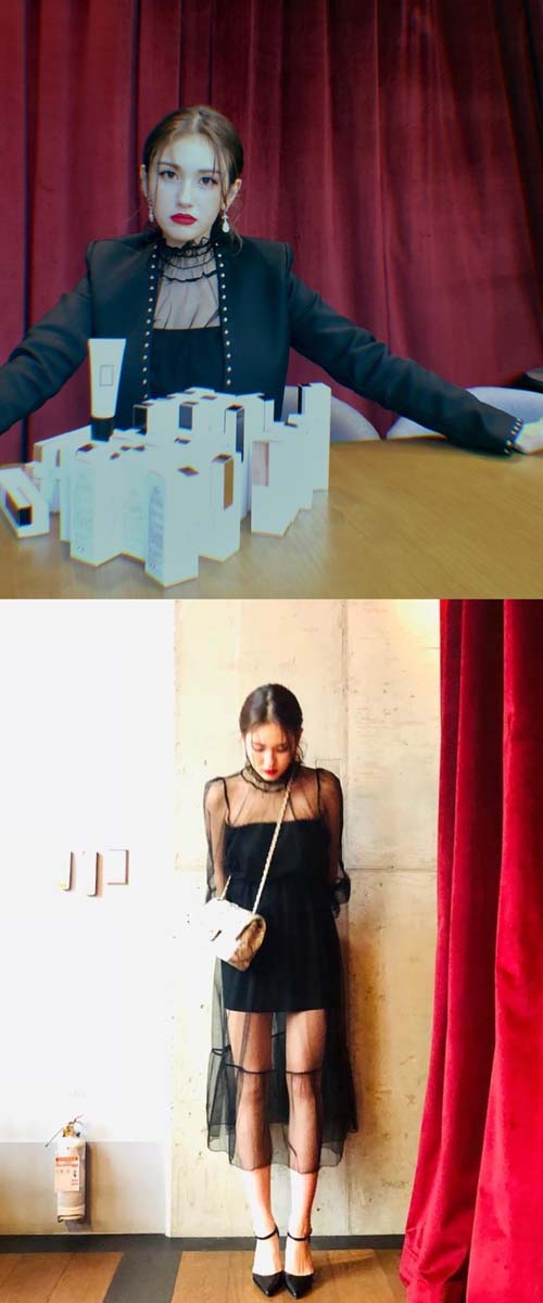 '성숙美 물씬' 전소미, 블랙 시스루룩 완벽 소화[★SNS]