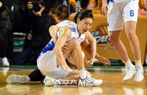 우리은행 임영희, 요가 자세가 아닙니다  [포토]