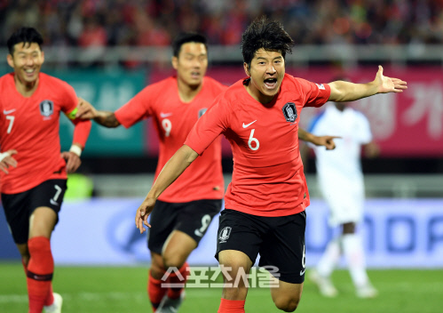 [포토] 박주호, 파나마전 시작부터 선제골~!