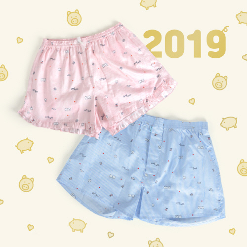 [남영비비안] 황금돼지 해 맞이 비비안 돼지 프린트 팬티