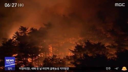 이틀째 양양 산불로 194명 대피…"강풍때문에 화재 진화 어려움 예상"