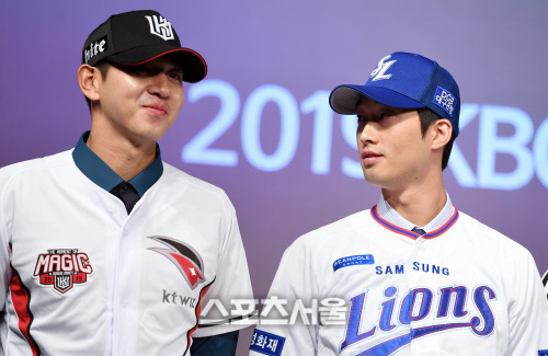 [포토] 이대은-이학주, 예상대로 1-2순위로 kt-삼성행