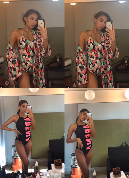 '한파에도 수영복 패션' 문가비, 탄탄한 보디라인 공개 '감탄'