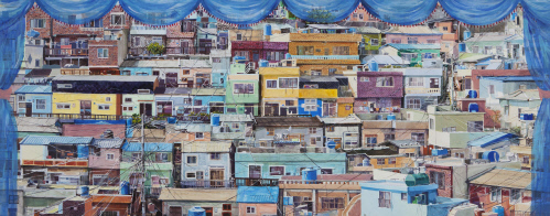 village play 96.5x245cm acrylic on canvas 2016