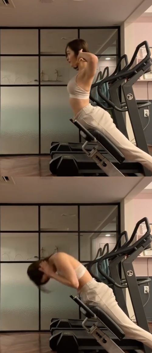 최설화, 운동 중 드러낸 완벽 'S라인' 자태