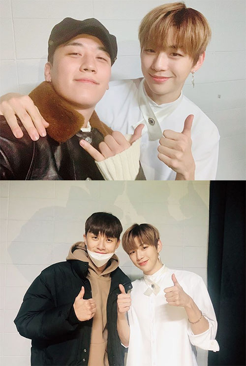 워너원 강다니엘, 승리X박서준과 인증샷 "훈훈한 선후배 우정"[★SNS]