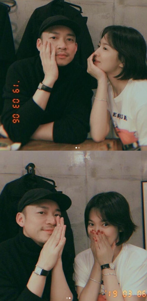 "일하는 중" 송혜교, 여전한 '단발머리+청순 미모'[★SNS]